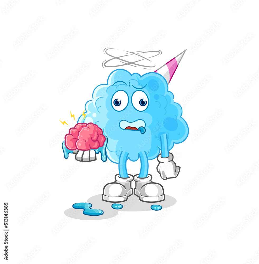 cotton candy no brain vector. cartoon character cotton candy no brain vector. cartoon character