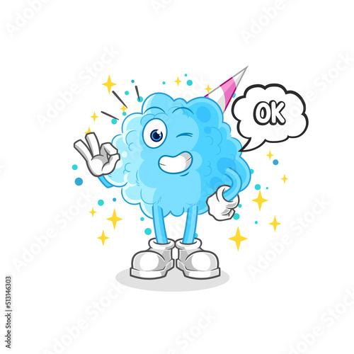 cotton candy agree mascot. cartoon vector
