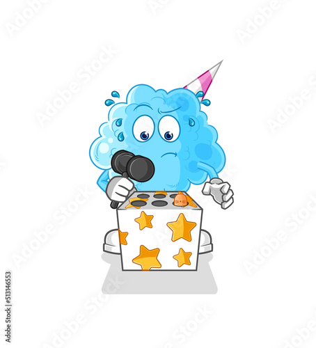 cotton candy play whack a mole mascot. cartoon vector