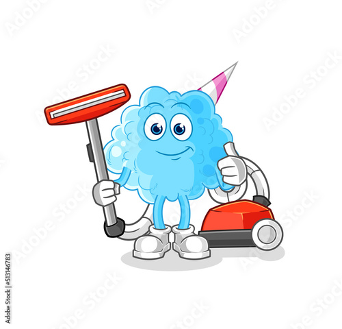 cotton candy clean with a vacuum . character vector