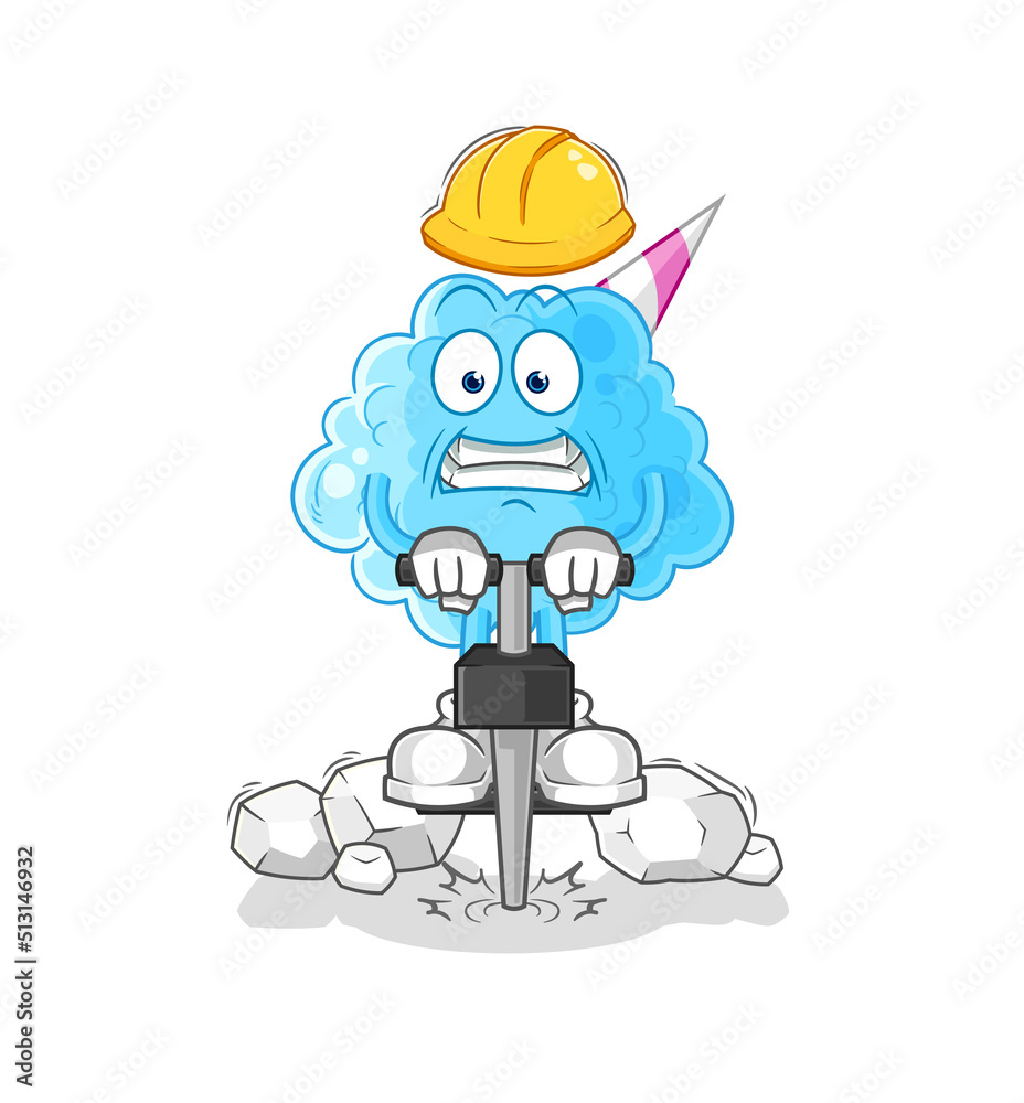 cotton candy drill the ground cartoon character vector cotton candy drill the ground cartoon character vector