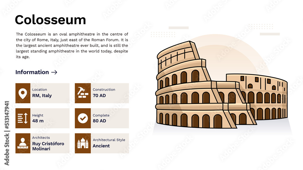 The Heritage of The Colosseum of rome Kingstown Monumental-Vector Illustration