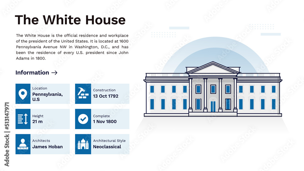 The Heritage of The White House Monumental Design-Vector Illustration