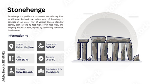 The Heritage of Stonehenge, Wiltshire Monumental-Vector Illustration
