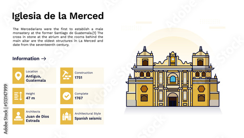 The Heritage of Iglesia de la Merced Monumental Design-Vector Illustration