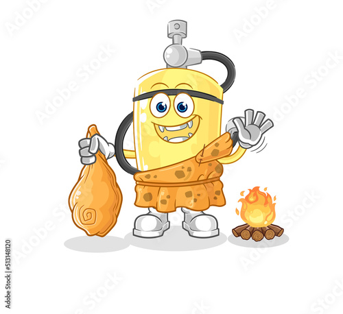 diver cylinder ancient cartoon. cartoon mascot vector