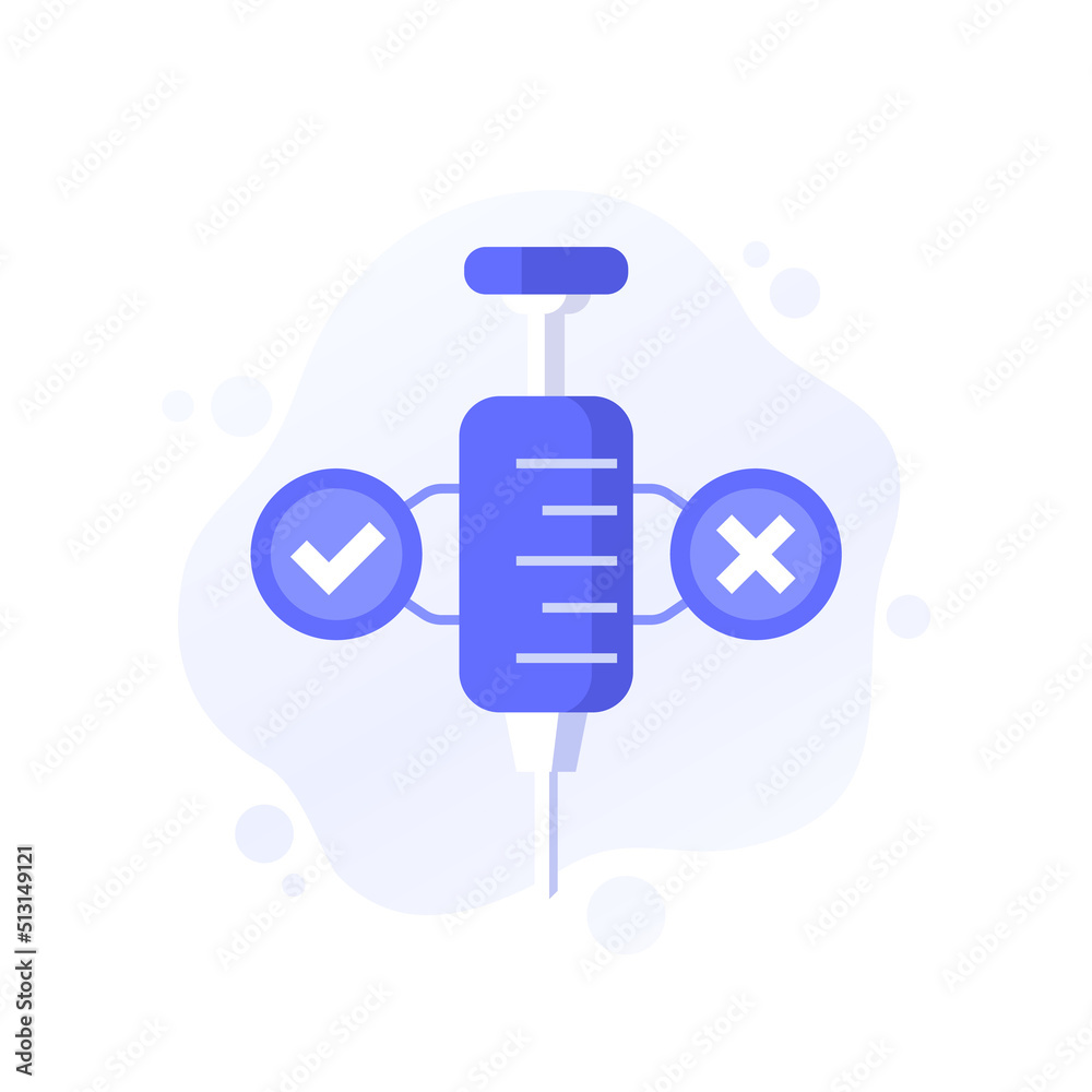 Pros and cons of vaccination icon, vector design Pros and cons of vaccination icon, vector design