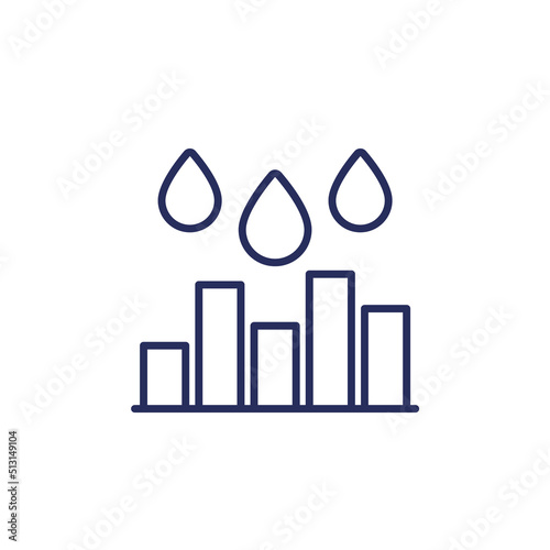 water level line icon with a graph