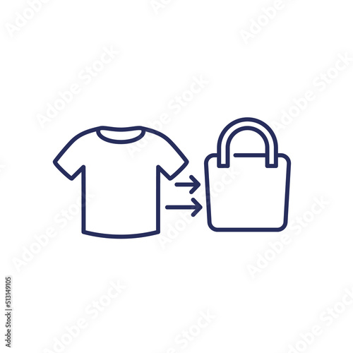 upcycling line icon, reuse old clothes