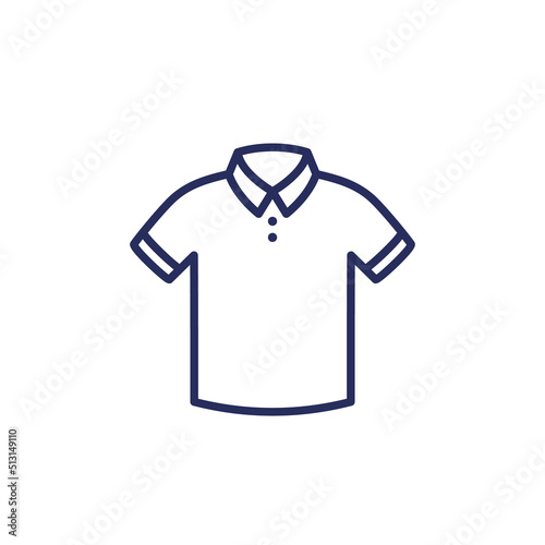 Polo shirt line icon on white