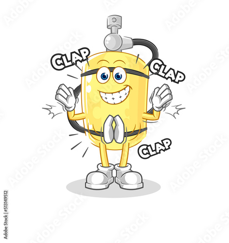 diver cylinder applause illustration. character vector