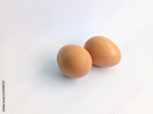two eggs isolated on a white background
