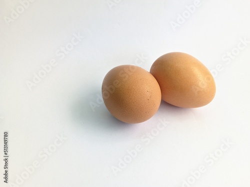two eggs isolated on a white background