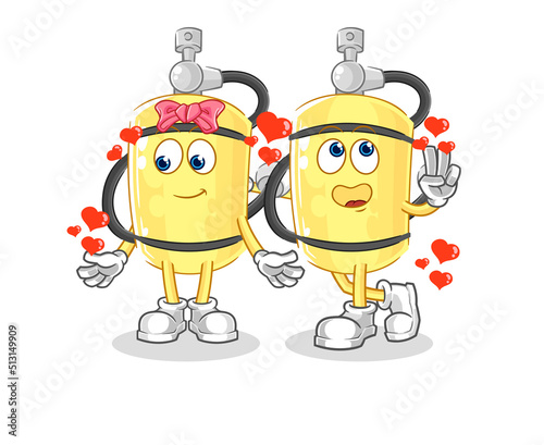diver cylinder dating cartoon. character mascot vector