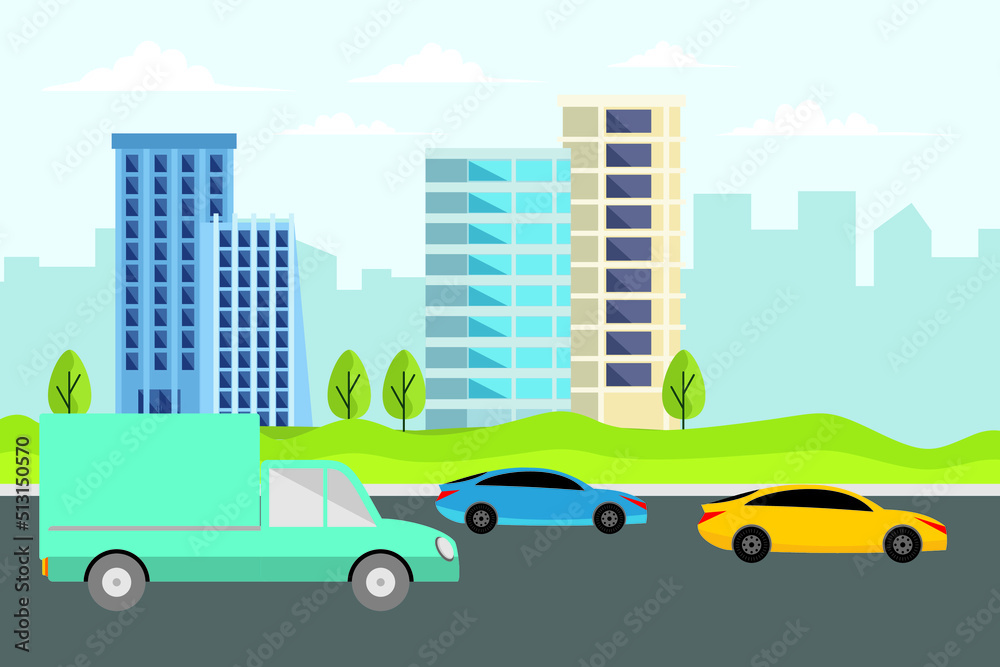 City traffic. Illustration urban traffic