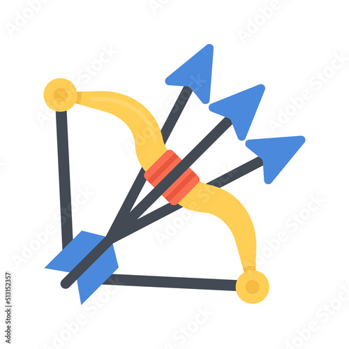 Bow Arrows vector flat icon for web isolated on white background EPS 10 file