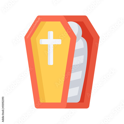 Coffin vector flat icon for web isolated on white background EPS 10 file