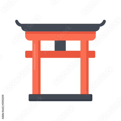 Japan Gate vector flat icon for web isolated on white background EPS 10 file