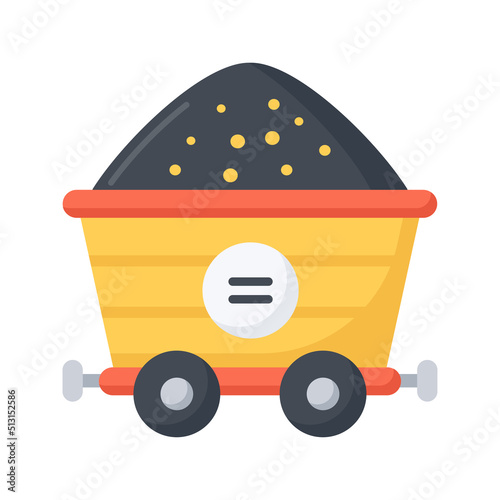 Mud Cart vector flat icon for web isolated on white background EPS 10 file