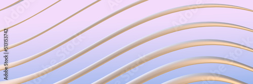 Bilde på lerret Abstract 3D rendering of fluent curved shapes as modern background for cover, banner, branding, design