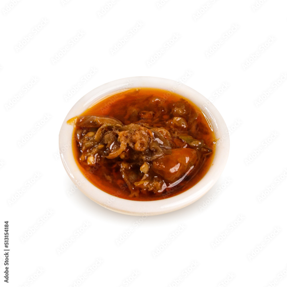 Hot spicy chilli sauce or traditional sambal Hot spicy chilli sauce or traditional sambal