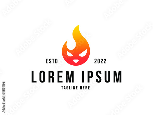 fire logo. Abstract gradient fire logo premium vector
