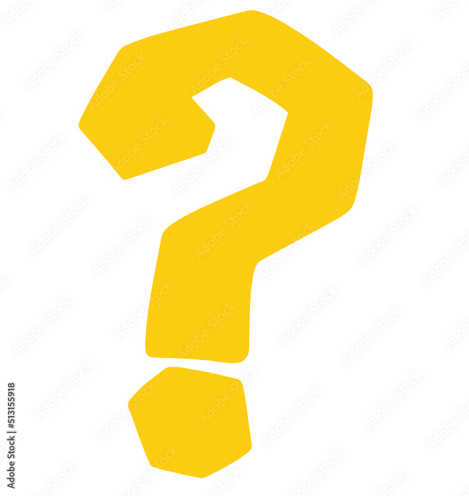 Question mark yellow doodle symbol icon hand drawn illustration Question mark yellow doodle symbol icon hand drawn illustration