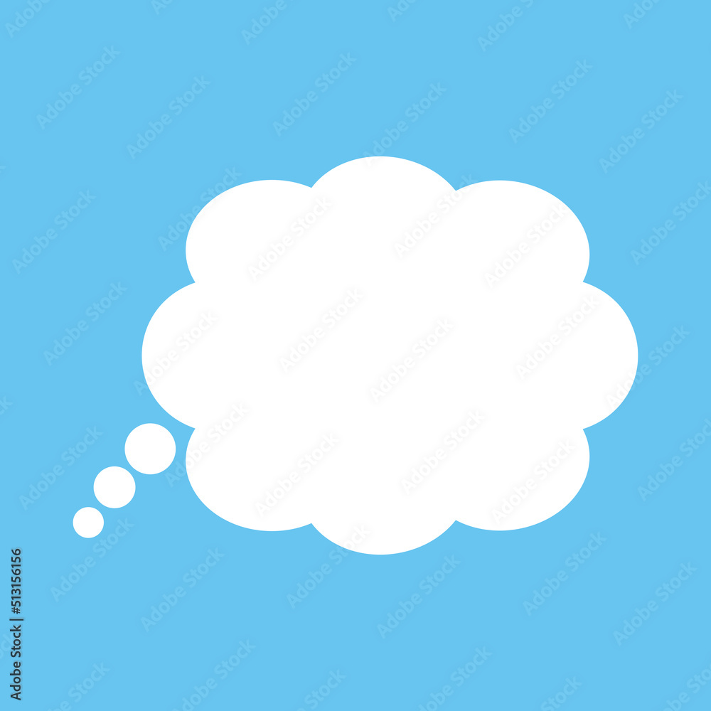 Cartoon speech or think bubble, empty communication cloud icon vector Cartoon speech or think bubble, empty communication cloud icon vector