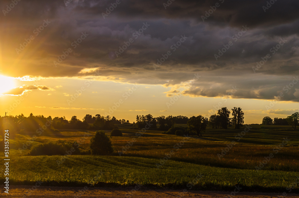 evening sunset in a village in Europe5