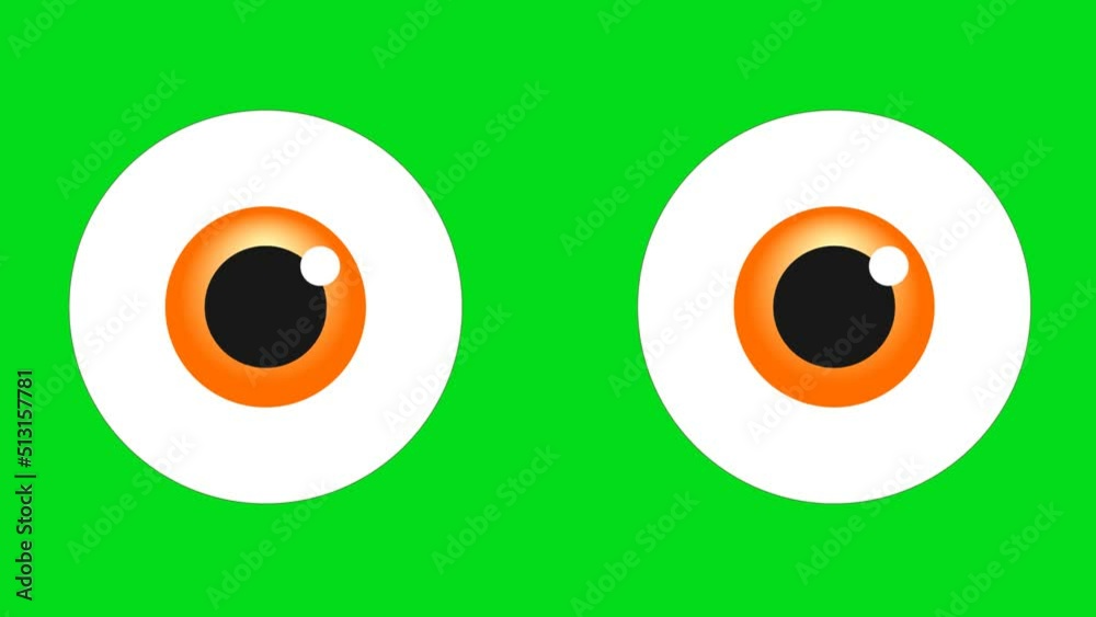 Cartoon Monster Eyes on a green background. Cartoon Monster eyes with alpha channel. Key color, color key, alpha channel. Cartoon Monster Eyes on a green background. Cartoon Monster eyes with alpha channel. Key color, color key, alpha channel.