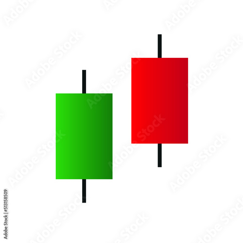 Trader candle, green, red 