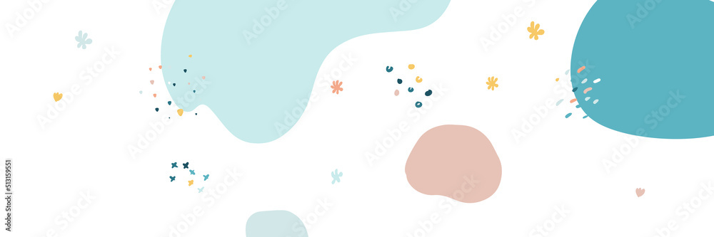 Beautiful pastel social media banner template with minimal abstract ...