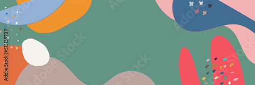 Wallpaper Mural Minimal long vector banner in Scandinavian color theme. Abstract organic floral background with copy space for text. Social media cover template Torontodigital.ca