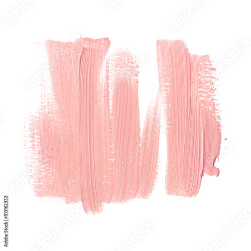 Pink brush stroke paint creative design. Make-up texture background. Image.