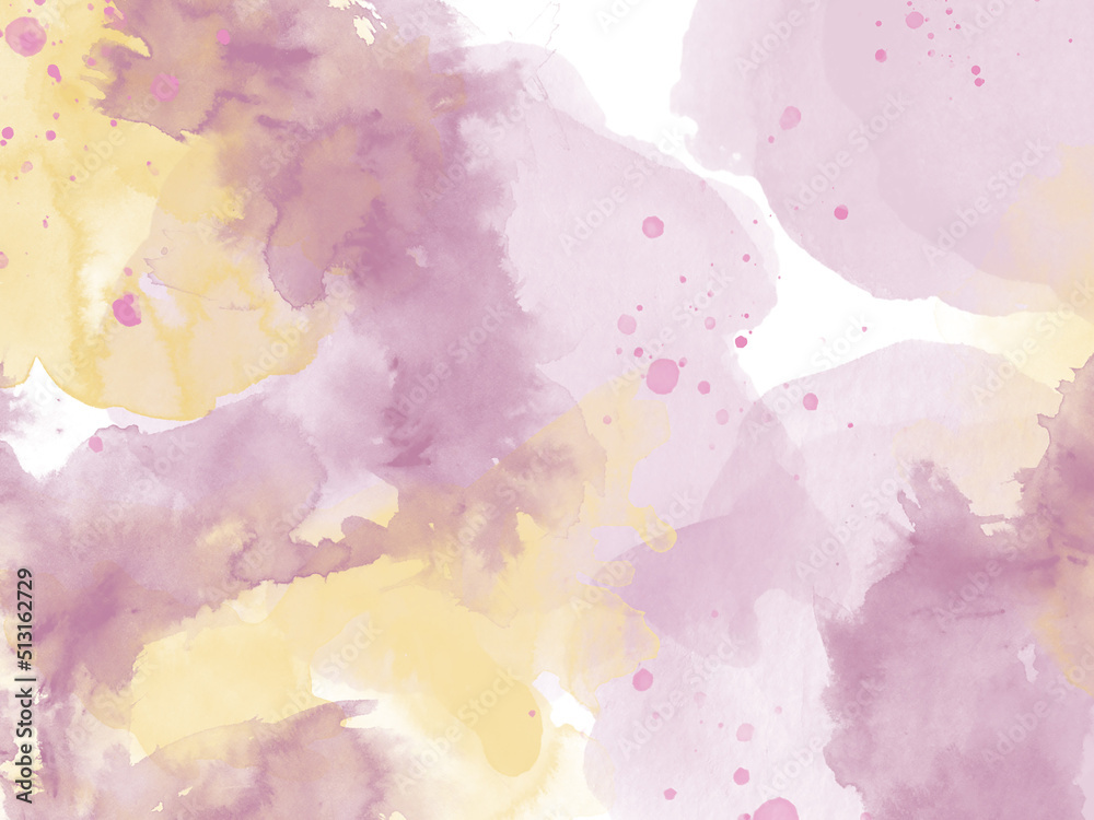 pink and yellow watercolor background space for text