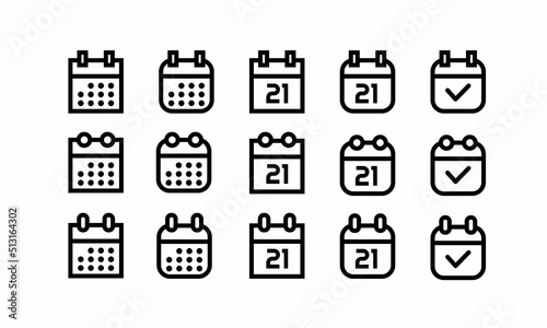 Calendar Icon collection. Set of calendar symbols. Appointment schedule flat icon.flat calendar design. flat schedule icons. flat style - stock vector.