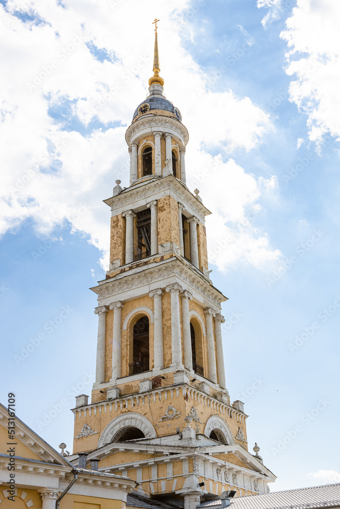 bell tower Church of St John the Evangelist (Ioanna Bogoslova) in Old Kolomna city on sunny summer day