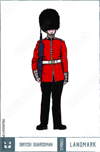British guardsman Vector illustration - Hand drawn