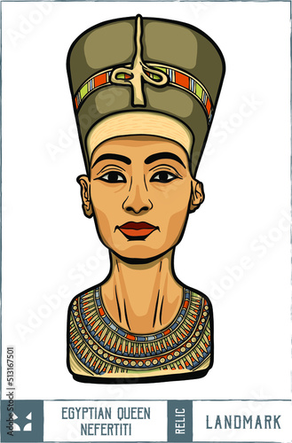  Egyptian queen Nefertiti Vector illustration - Hand drawn