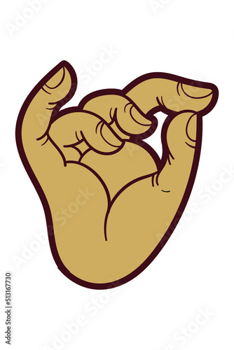  Gyan mudra hand gesture - hand drawn - Vector illustration