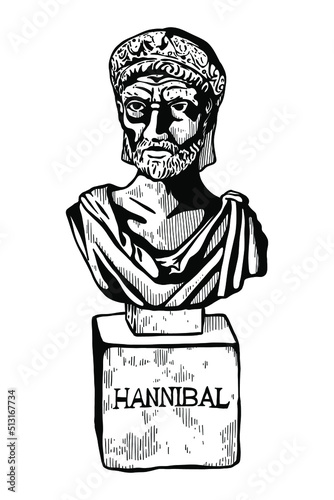 Hannibal barca carthaginian general - Out line photo
