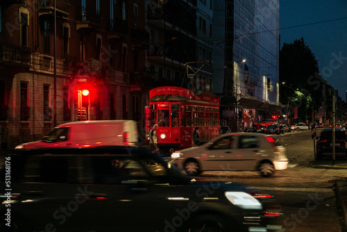 Fototapeta Naklejka Na Ścianę i Meble -  tram at night