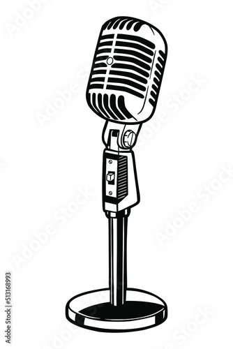 Retro microphone - vector illustration