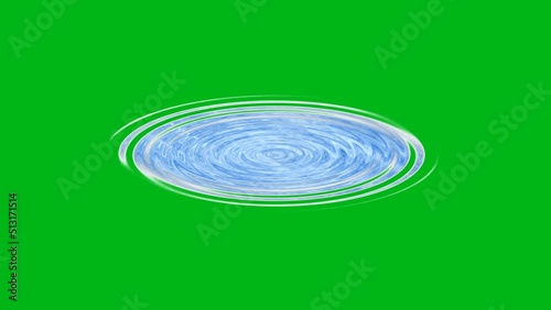 Circular water waves motion graphics with green screen background photo