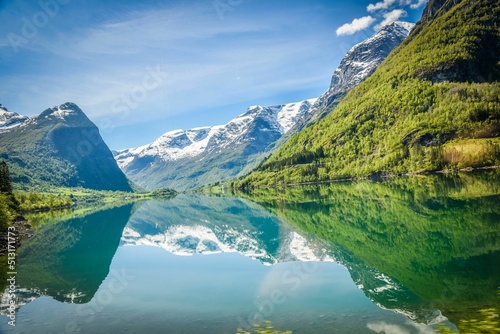 Beautiful view of a mountain in Olden, Norway