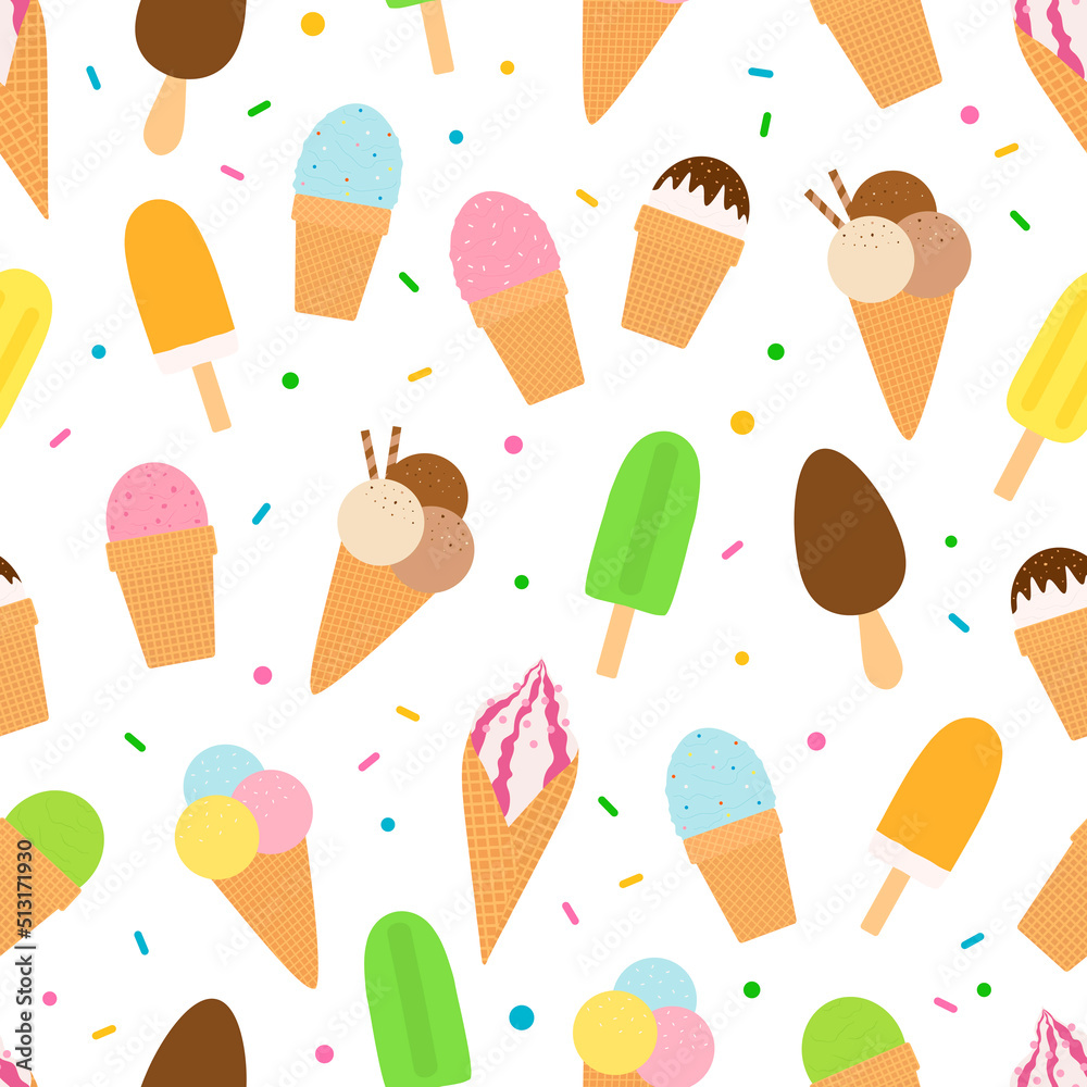 Seamless pattern ice cream vector illustration Seamless pattern ice cream vector illustration