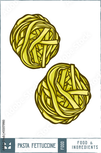 Pasta fettuccine Vector illustration - Hand drawn