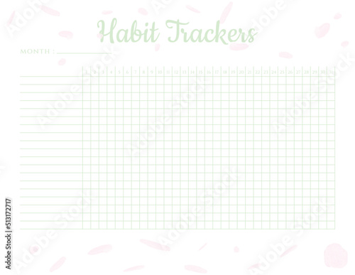 Habit Tracker. Monthly planner habit tracker template.