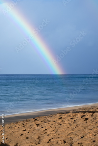 A rainbow over the ocean on Maui, Hawaii