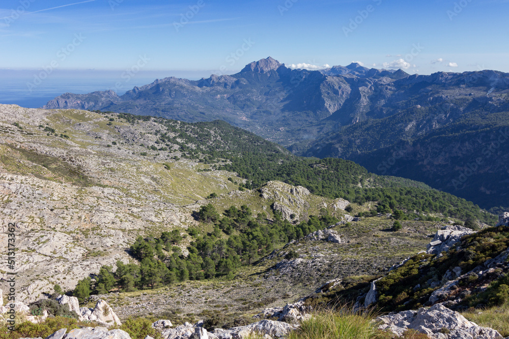 View of the mountains near Valldemosa in Mallorca (Balearic islands)